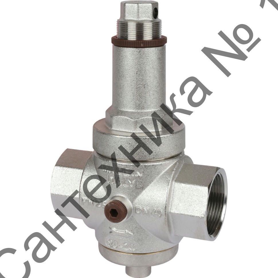 Редуктор давления ВВ 1 1/2" 1-6 бар PN25 под аксиальный манометр 1/4", никелированный EUROPRESS Itap