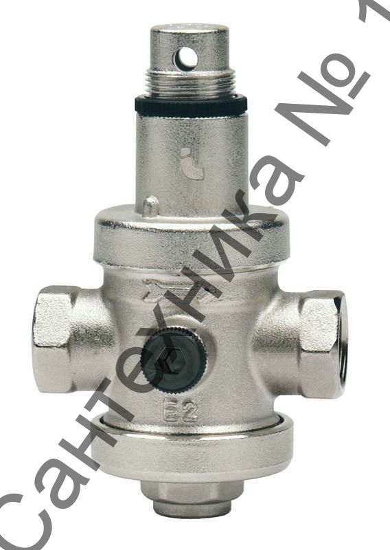 Редуктор давления ВВ 2 1/2" 1-6 бар PN25 под аксиальный манометр 1/4", никелированный EUROPRESS Itap