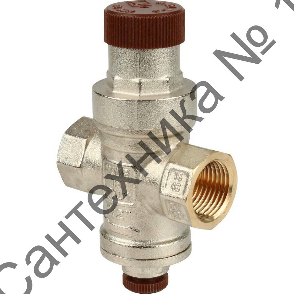 Редуктор давления ВВ 1/2" 1-4 бар PN15 под радиальный манометр 1/4", никелированный MINIPRESS Itap