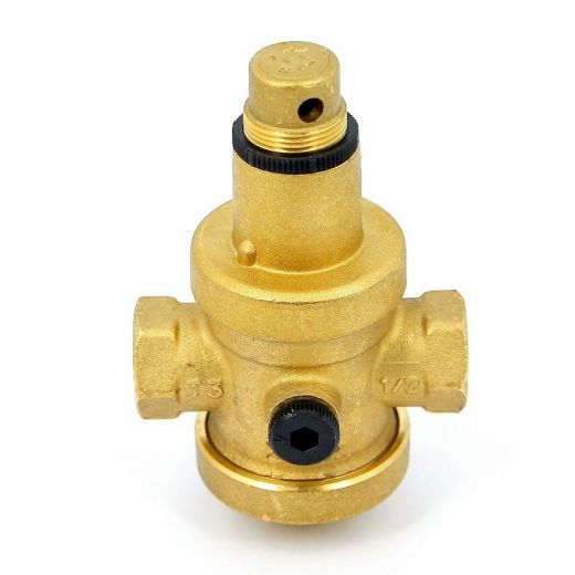 Редуктор давления 1/2" В 0,5-6 бар PN25 с отверстием под аксиальный манометр 1/4" Uni-fitt