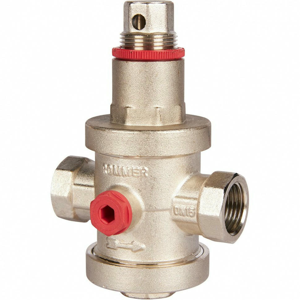 Редуктор давления PN25 1/2" ВР с выходом под манометр ROMMER