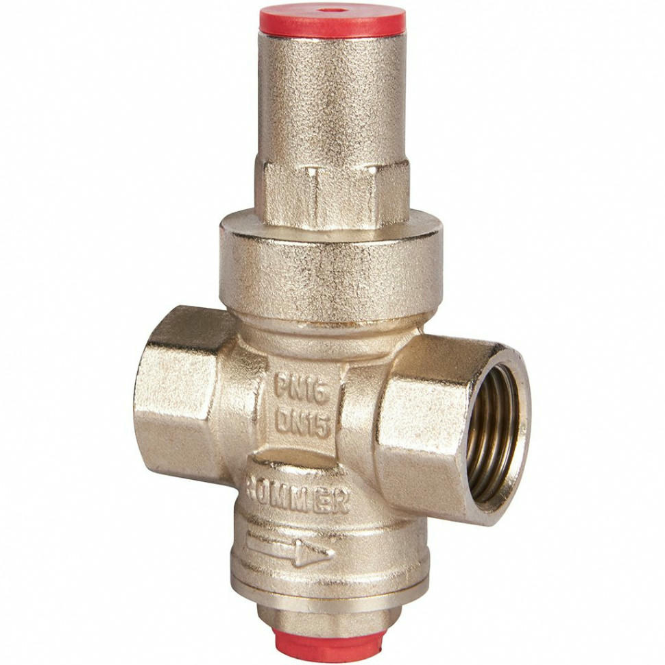 Редуктор давления PN16 1/2" ВР с выходом под манометр ROMMER