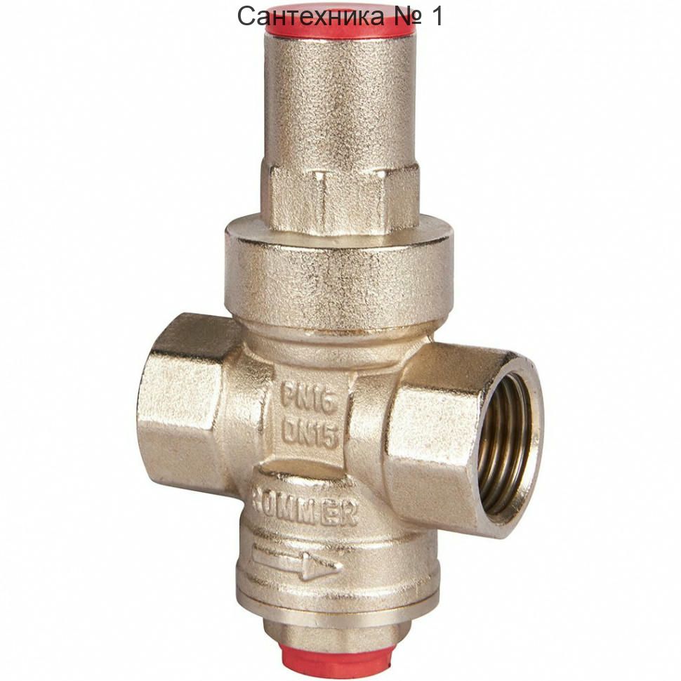 Редуктор давления PN16 1/2" ВР с выходом под манометр ROMMER