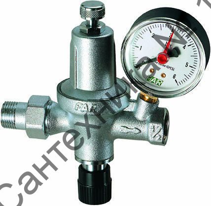 Редуктор автоматический с манометром 1/2, 0-6 бар FAR