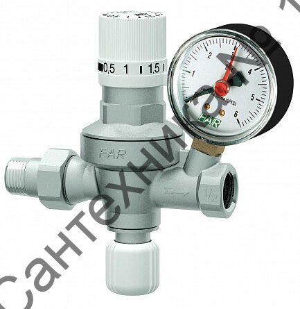 Редуктор автоматический 1/2 с манометром с визуализацией настраиваемого давления на выходе FAR