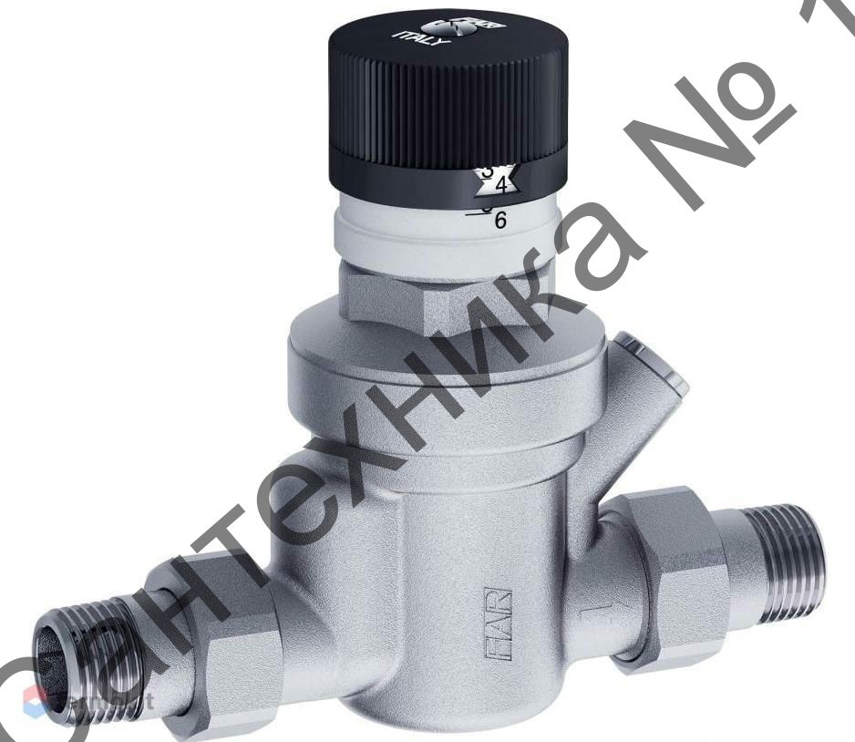 Редуктор 3/4" НР с визуализацией давления под манометр, хромированный FAR