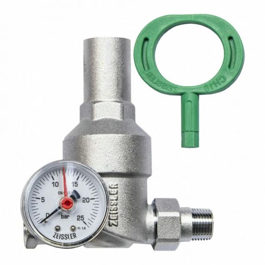 Редуктор давления с манометром американка 1/2" ZEISSLER