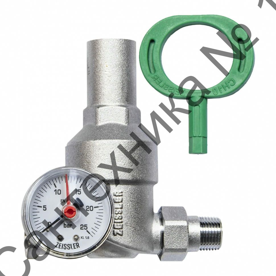 Редуктор давления с манометром американка 1/2" ZEISSLER