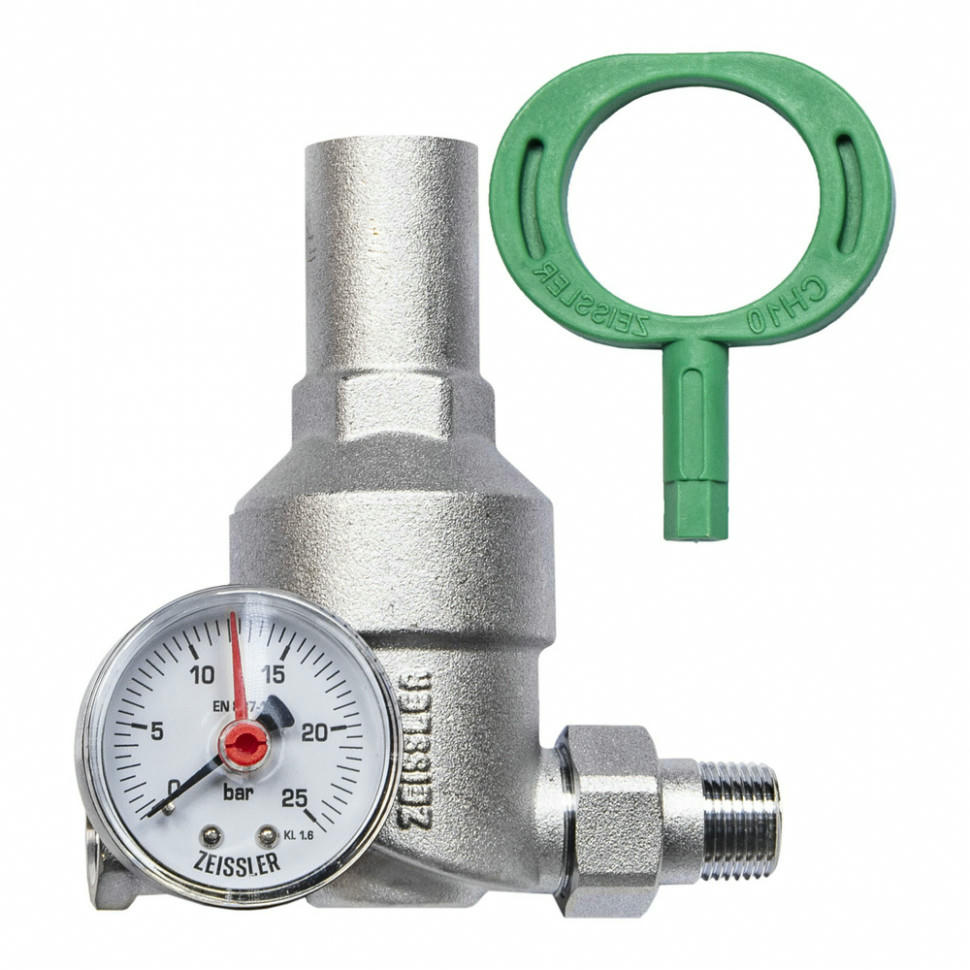 Редуктор давления с манометром американка 3/4" ZEISSLER