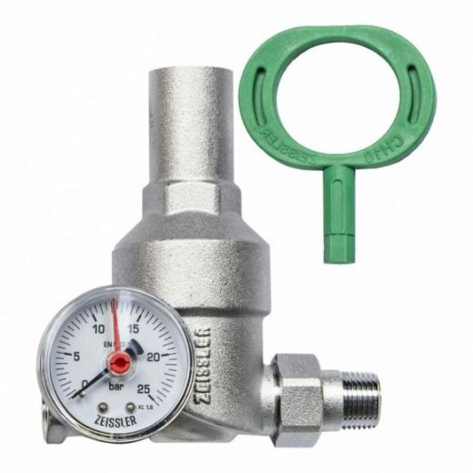 Редуктор давления с манометром американка 3/4" ZEISSLER