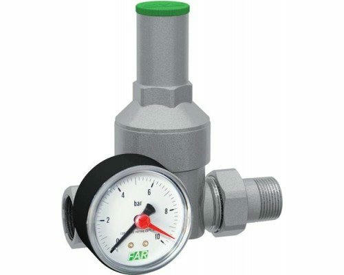Редуктор давления 1/2" ВР-НР с манометром FAR