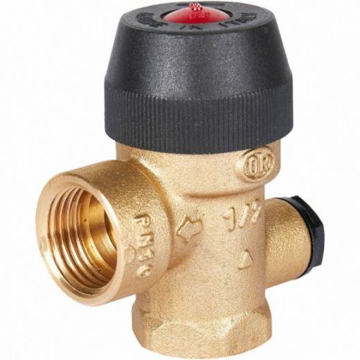 Клапан предохранительный для отопления с выходом под манометр 3 бар 1/2"x1/2х1/4" (488.130) STOUT