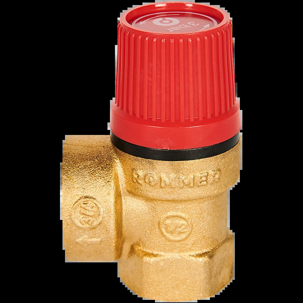 Клапан предохранительный для отопления 3 бар 1/2"x3/4" ROMMER