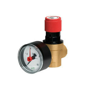 Клапан предохранительный 1/2" ВР с манометром, 3 бар FAR