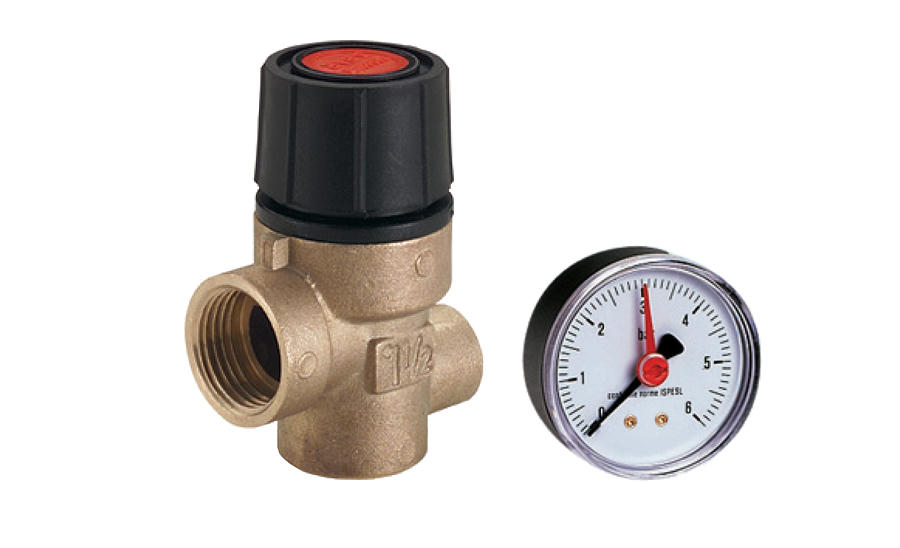 Клапан предохранительный с манометром ВВ 1/2, 3 бар FIV