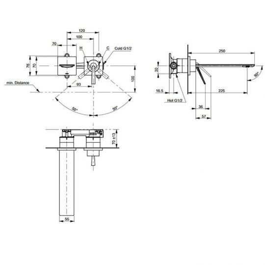 Смеситель для раковины Toto ZL TLP02310R схема 2