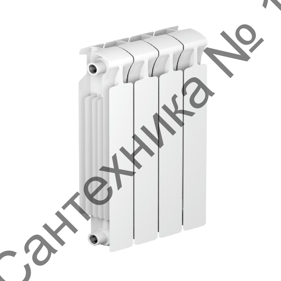 Радиатор биметаллический RIFAR MONOLIT 500 4 секции, боковое подключение (белый RAL 9016)