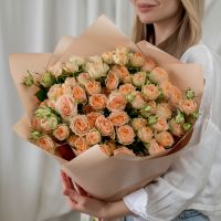 15 кустовых бежевых роз (сорт Кения)