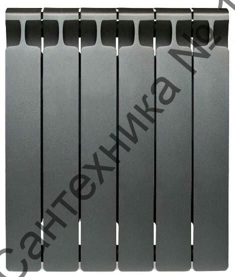 Радиатор биметаллический RIFAR MONOLIT 500 6 секций, боковое подключение (титан)