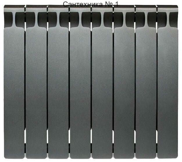 Радиатор биметаллический RIFAR MONOLIT 500 8 секций, боковое подключение (титан)