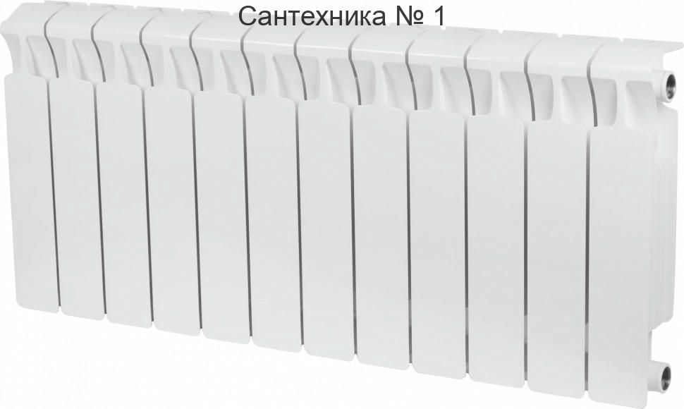 Радиатор биметаллический RIFAR MONOLIT 350 12 секций, боковое подключение (белый RAL 9016)