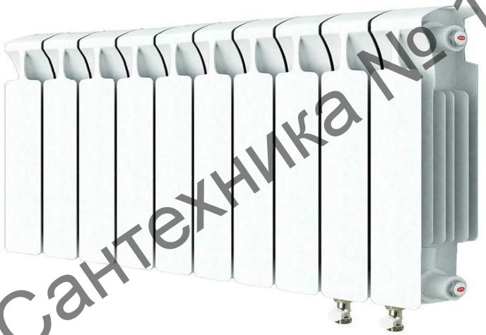 Радиатор биметаллический RIFAR MONOLIT VENTIL 350 10 секций, нижнее правое подключение (белый RAL 9016)