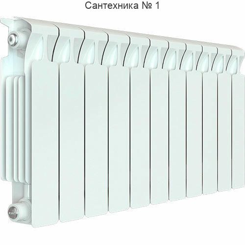 Радиатор биметаллический RIFAR MONOLIT 350 11 секций, боковое подключение (белый RAL 9016)