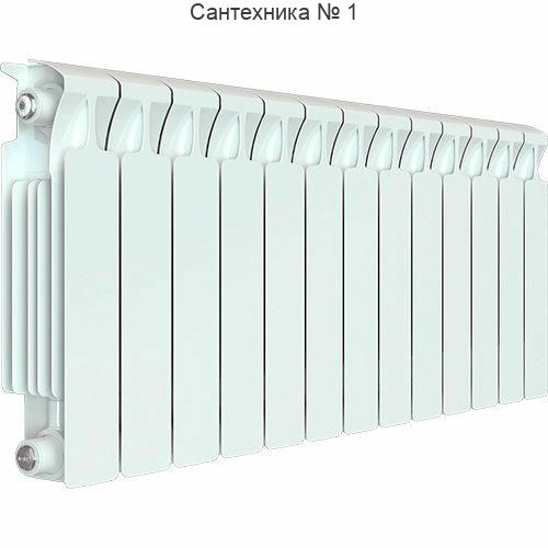 Радиатор биметаллический RIFAR MONOLIT 350 13 секций, боковое подключение (белый RAL 9016)