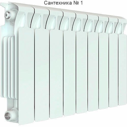 Радиатор биметаллический RIFAR MONOLIT 350 9 секций, боковое подключение (белый RAL 9016)