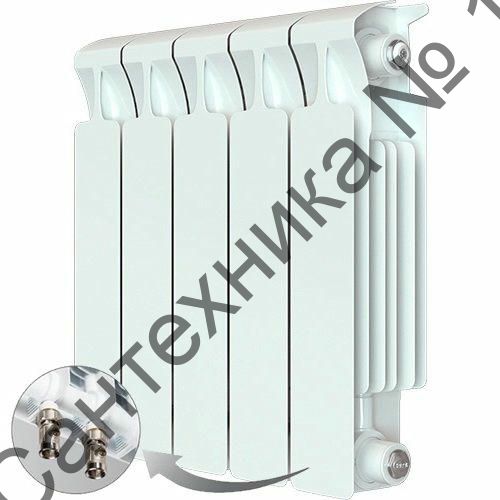 Радиатор биметаллический RIFAR MONOLIT VENTIL 350 5 секций, нижнее правое подключение (белый RAL 9016)