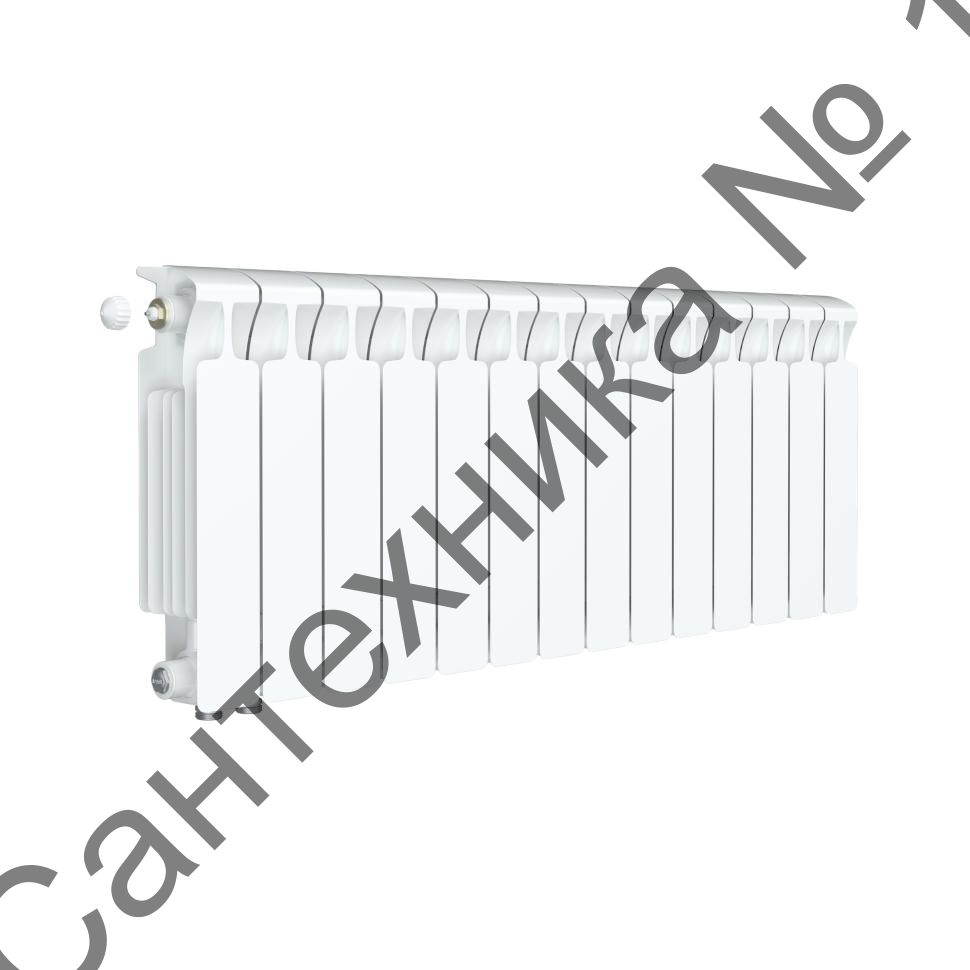 Радиатор биметаллический RIFAR MONOLIT VENTIL 300 14 секций, нижнее левое подключение (белый RAL 9016)