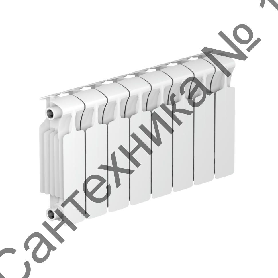 Радиатор биметаллический RIFAR MONOLIT 300 7 секций, боковое подключение (белый RAL 9016)