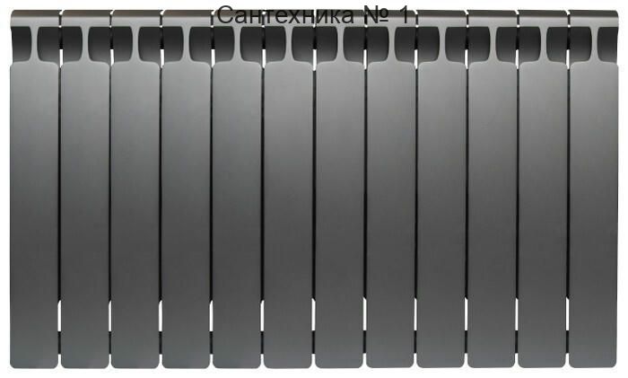 Радиатор биметаллический RIFAR MONOLIT 350 14 секций, боковое подключение (титан)