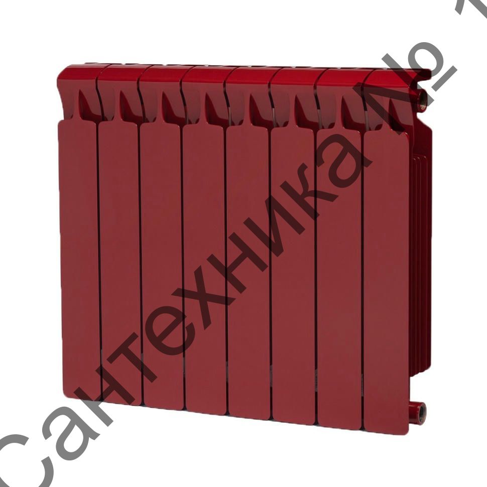 Радиатор биметаллический RIFAR MONOLIT 500 8 секций, боковое подключение (бордо)