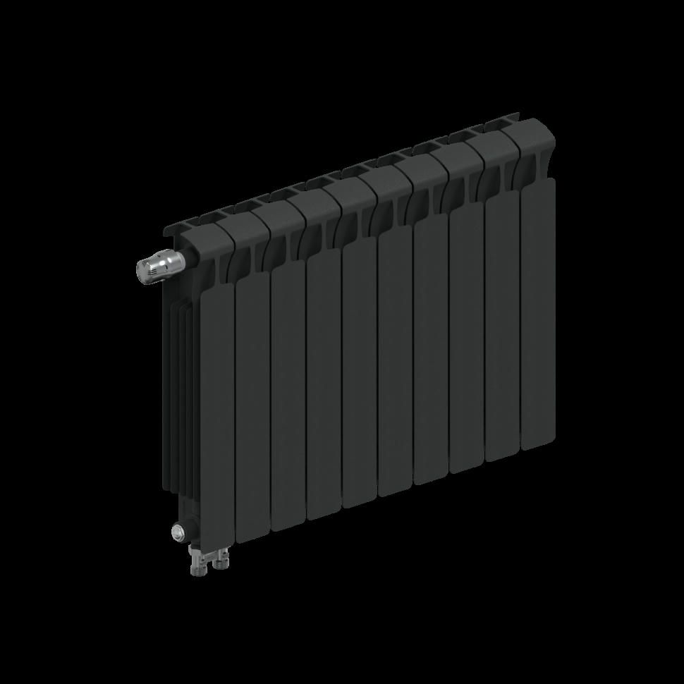 Радиатор биметаллический RIFAR MONOLIT VENTIL 500 10 секций, нижнее левое подключение (антрацит)