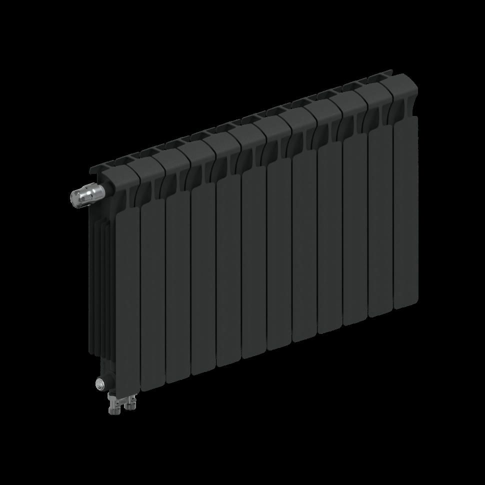 Радиатор биметаллический RIFAR MONOLIT VENTIL 500 12 секций, нижнее левое подключение (антрацит)