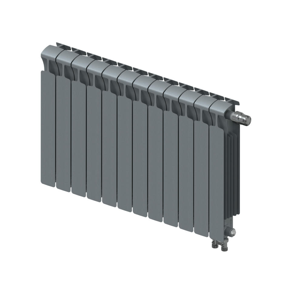 Радиатор биметаллический RIFAR MONOLIT VENTIL 500 14 секций, нижнее правое подключение (титан)
