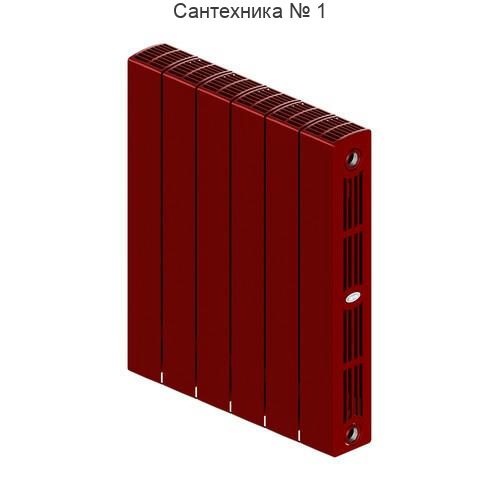 Радиатор биметаллический RIFAR SUPReMO 500 6 секций, боковое подключение (бордо)