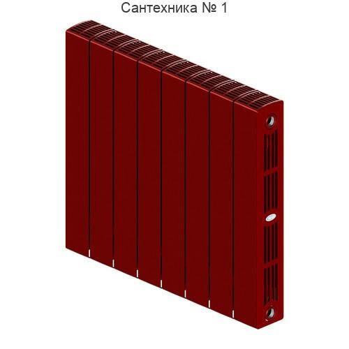 Радиатор биметаллический RIFAR SUPReMO 500 8 секций, боковое подключение (бордо)