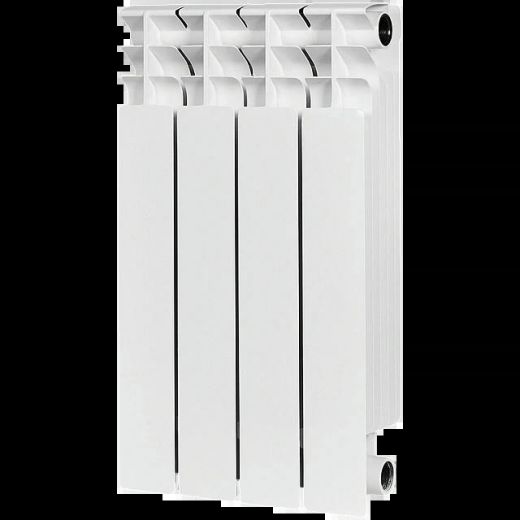 Радиатор биметаллический TITAN 500 4 секции, боковое подключение, белый RAL 9016 STOUT