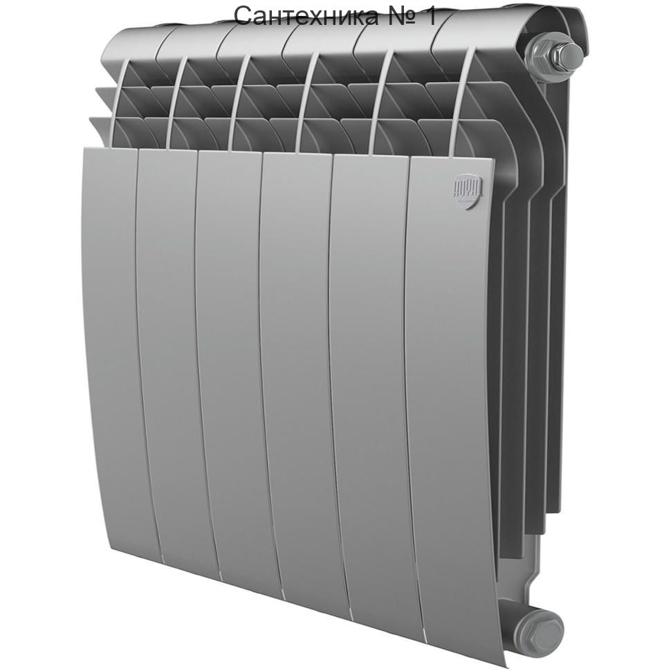 Радиатор биметаллический Royal Thermo BiLiner Silver Satin 500 6 секций, боковое подключение