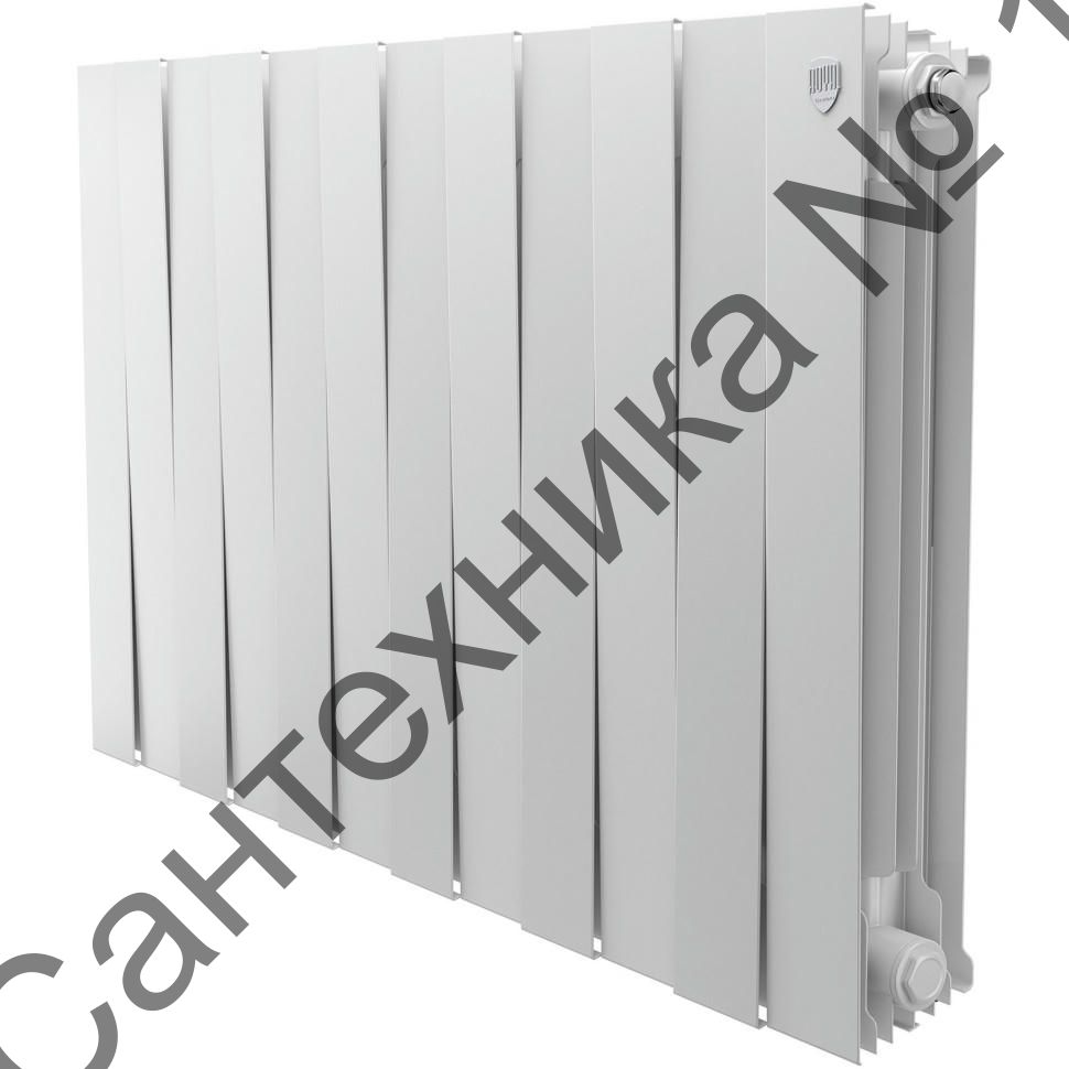 Радиатор биметаллический Royal Thermo PianoForte 500 Bianco Traffico 12 секций, боковое подключение