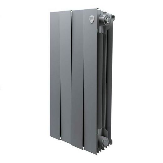 Радиатор биметаллический Royal Thermo PianoForte 500 Silver Satin 4 секции, боковое подключение