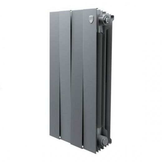 Радиатор биметаллический Royal Thermo PianoForte 500 Silver Satin 4 секции, боковое подключение