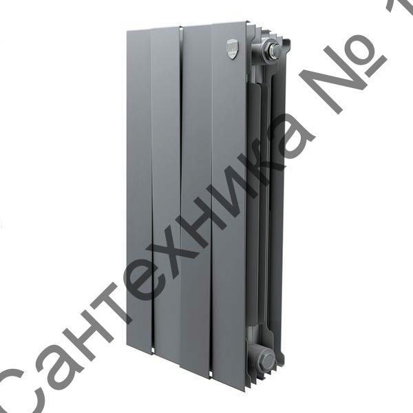 Радиатор биметаллический Royal Thermo PianoForte 500 Silver Satin 4 секции, боковое подключение