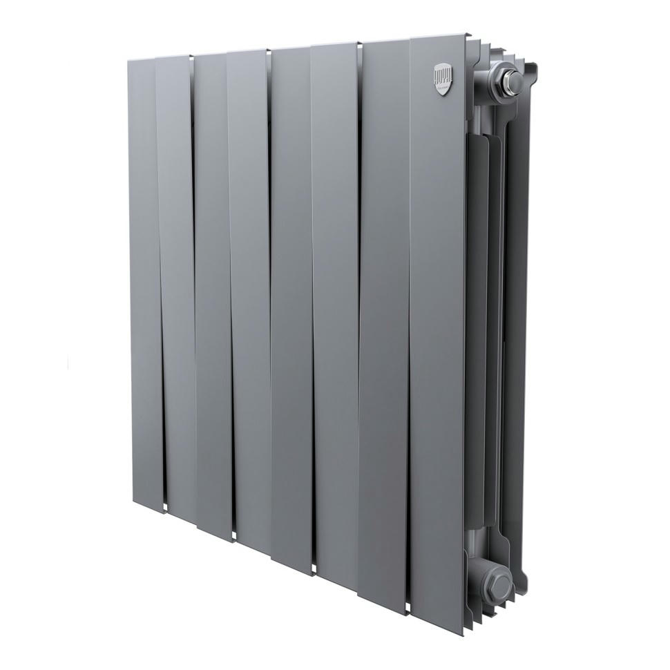 Радиатор биметаллический Royal Thermo PianoForte 500 Silver Satin 8 секций, боковое подключение