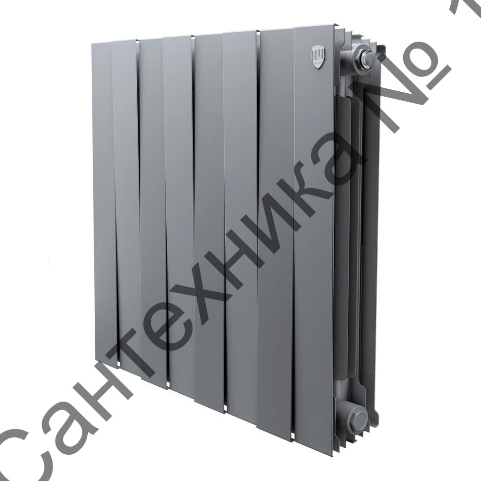 Радиатор биметаллический Royal Thermo PianoForte 500 Silver Satin 8 секций, боковое подключение