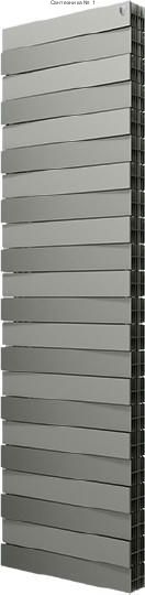 Радиатор биметаллический Royal Thermo PianoForte Tower 500 Silver Satin 22 секции, боковое подключение