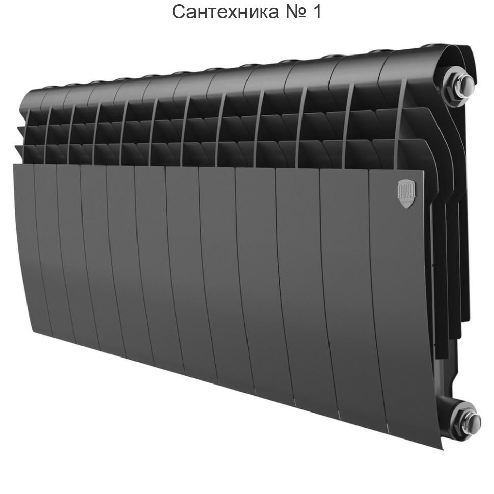 Радиатор биметаллический Royal Thermo BiLiner Noir Sable 350 12 секций, боковое подключение