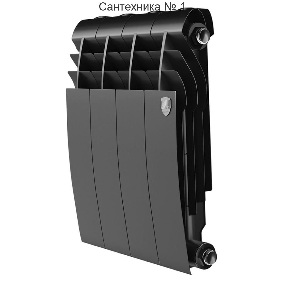 Радиатор биметаллический Royal Thermo BiLiner Noir Sable 350 4 секции, боковое подключение